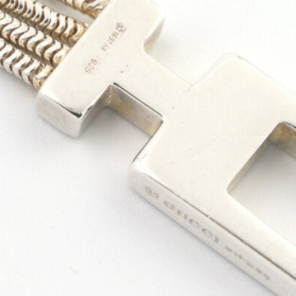 Gucci Sterling Silver Three Strand Lariat w Square G Clasp - Picture 14 of 14